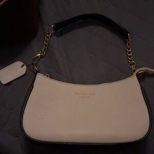 DKNY Cream and Black Shoulder Bag